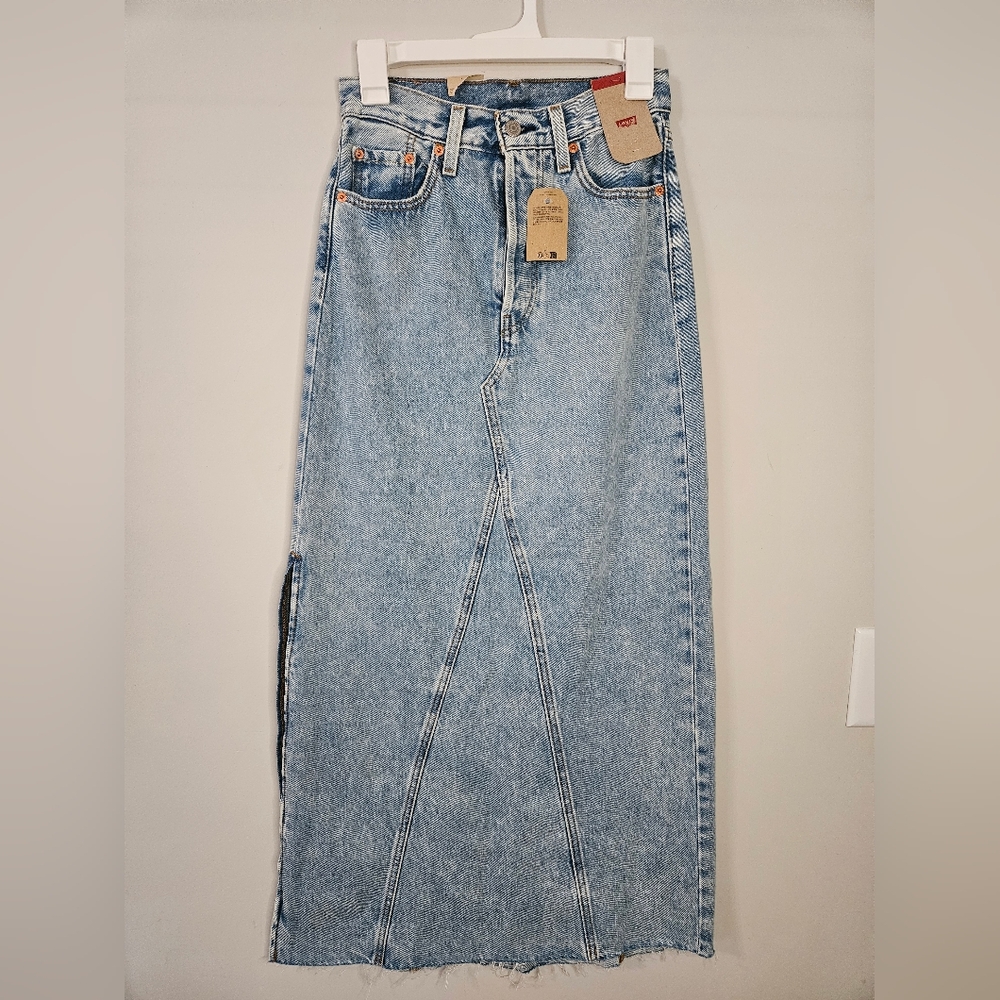 Levi's Light Blue Denim Maxi Skirt - Picture 3 of 12